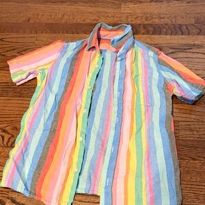 GAP Kids Colorful Striped Button-Down Shirt